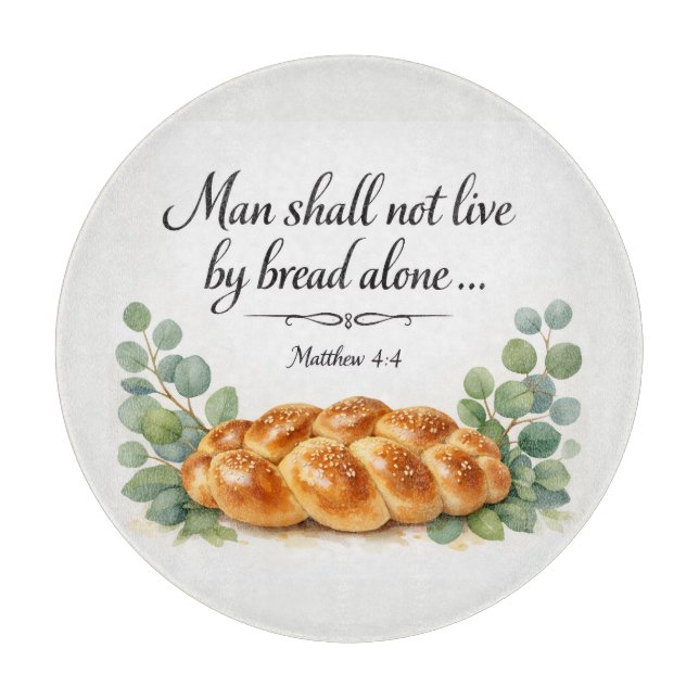 Découper Planche à Challah Matthieu 4:4, Cadeau juif messia (Devant)