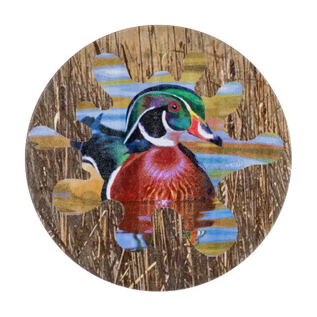 Découper Planche de coupe de canard à bois, ronde de chasse (Devant)