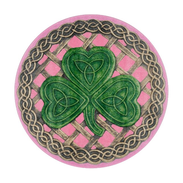 Découper Shamrock Rose Sur La Planche À Découpe Céltic Knot (Devant)