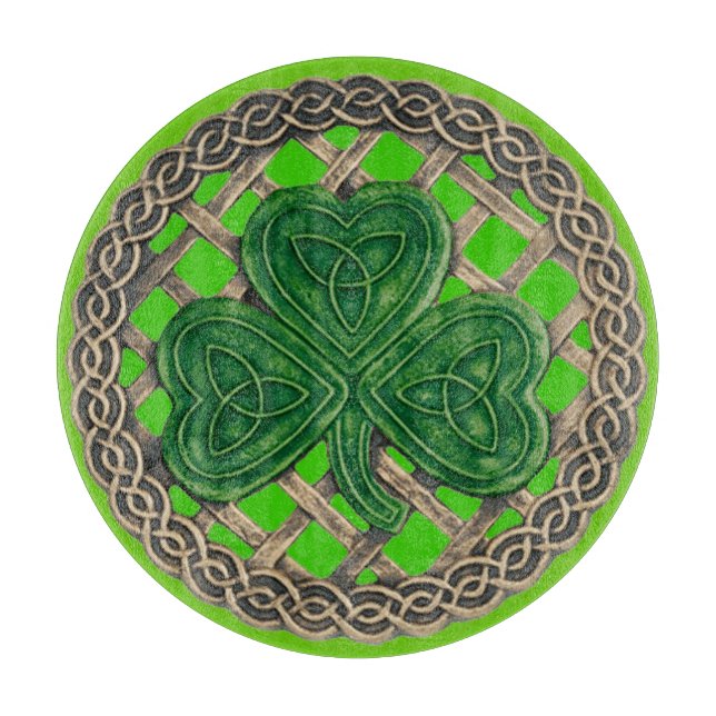 Découper Shamrock Vert Sur Planche À Découpe Céltic Knots (Devant)