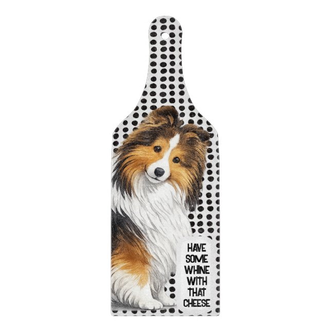 Découper Sheltie - Planche à charcuterie couleur sable (Devant)