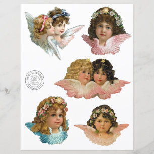 Découpes d'anges vintage en papier scrapbooking