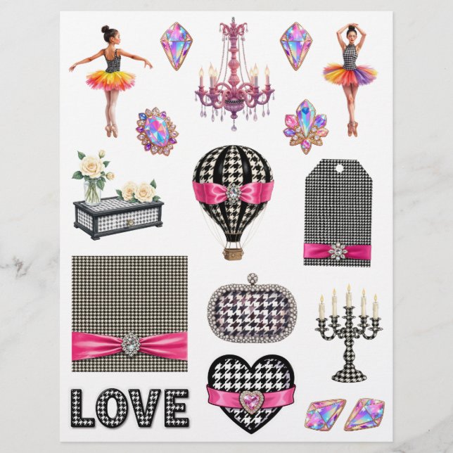 Découpes de papier pour scrapbook d'art à carreaux (Devant)