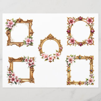 Découpes de papier pour scrapbooking à cadre flora