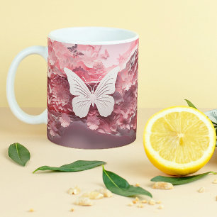 Découvrez la magie : Mug à café papillon 3D