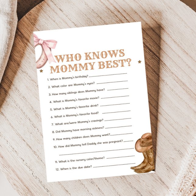 Découvrez le sexe de bébé avec notre jeu Boots and (Western Boots and Bows Game)