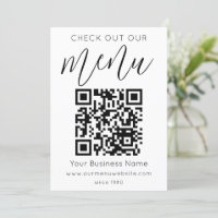 Découvrez notre menu Qr Code noir blanc chic moder