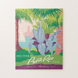 Découvrez Porto Rico, Poster vintage Jigsaw Puzzle