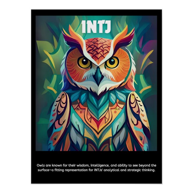 Découvrez votre hibou intérieur : Poster INTJ (Devant)
