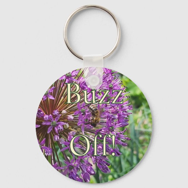 Décroche-toi ! Abeille sur un porte-clés fleur vio (Recto)