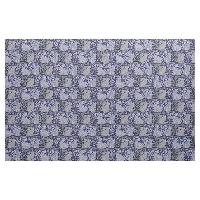 Dedham Blue & White Rabbit céramique Tile Tissu Ar (Fat Quarter)