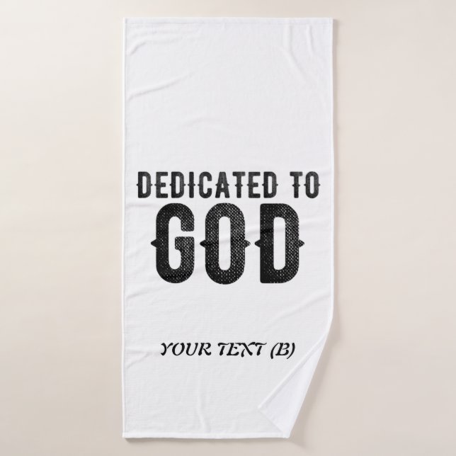DÉDIÉ À DIEU PERSONNALISABLE COOL TEXTE NOIR (Serviette de bain)