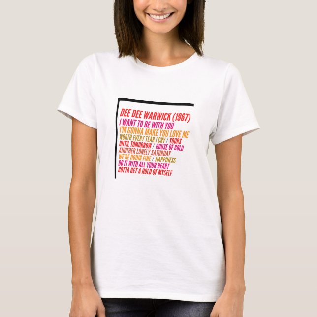 Dee Dee Warwick Couverture Vinyl 1967 T-shirt Femm (Devant)