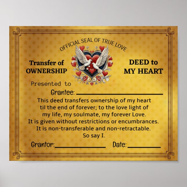 Deed to my heart Print, Value Poster Paper (Matte) (Devant)