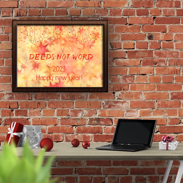 Deeds not word happy new year poster (Créateur téléchargé)