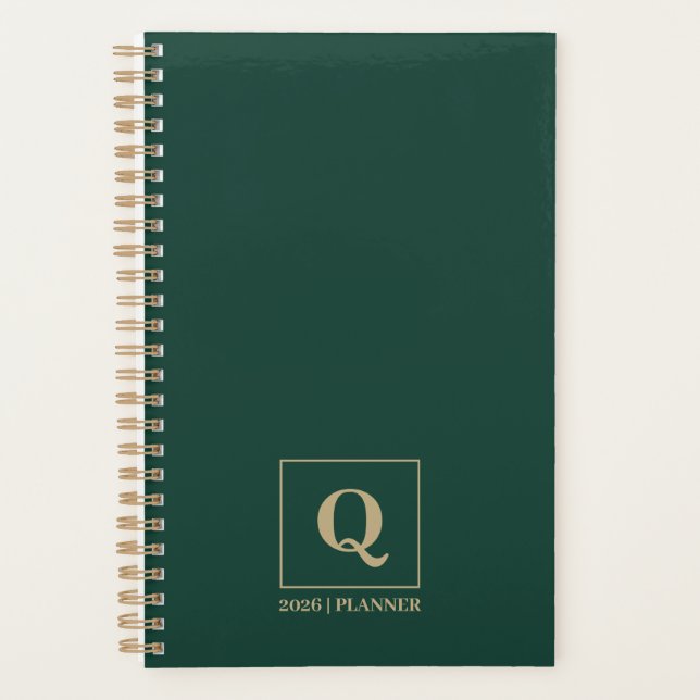 Deep Emerald Personalized Planner (Devant)