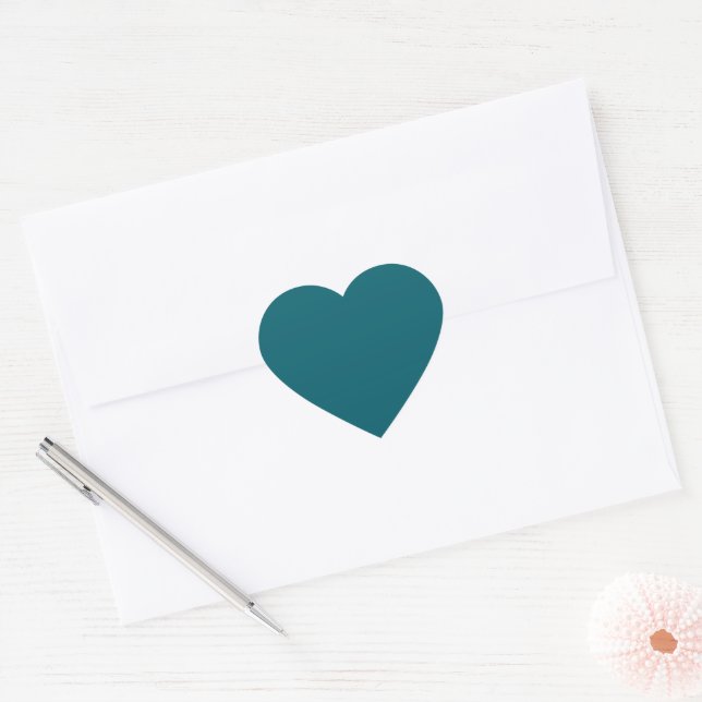 Deep Petrol Heart Sticker (Enveloppe)