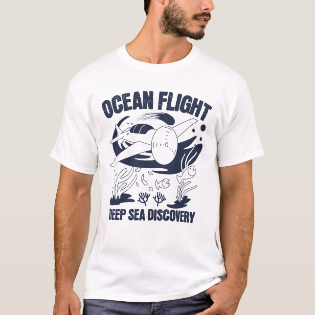 Deep Sea & Aircraft Doodle T-Shirt (Devant)