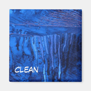 "Deep Water #2" Abstract Dishwasher Status Magnet
