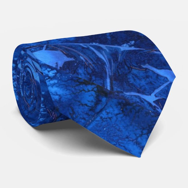 "Deep Waters #5" Cravate abstraite de conception (Roulé)