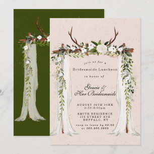 Deer Antlers Canopy Bridesmaids Luncheon Invitatio