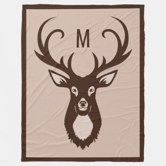 Deer avec vos couvertures en polaire Monogram (Devant)