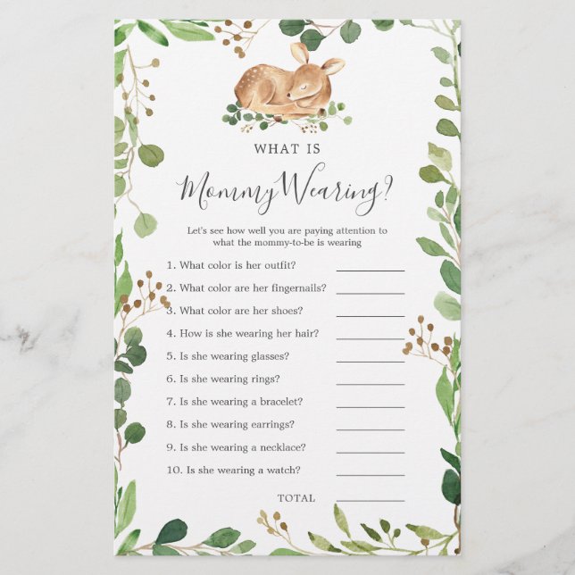 Deer Baby shower Ce que maman porte (Devant)