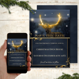 Deer Christmas Open House Enregistrer la carte Dat