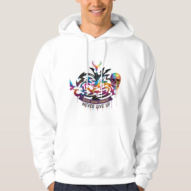 Deer Design Sweat à capuche – Motivation Ne jamais (Devant)