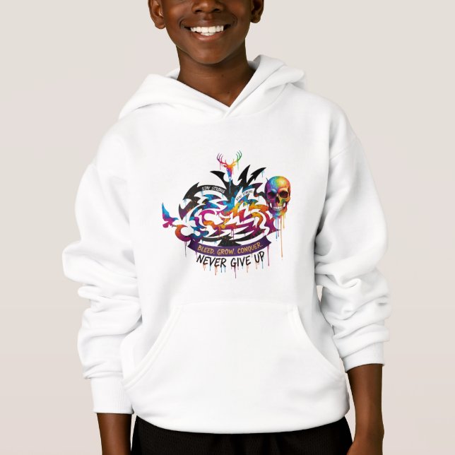 Deer Design Sweat à capuche – Motivation Ne jamais (Devant)
