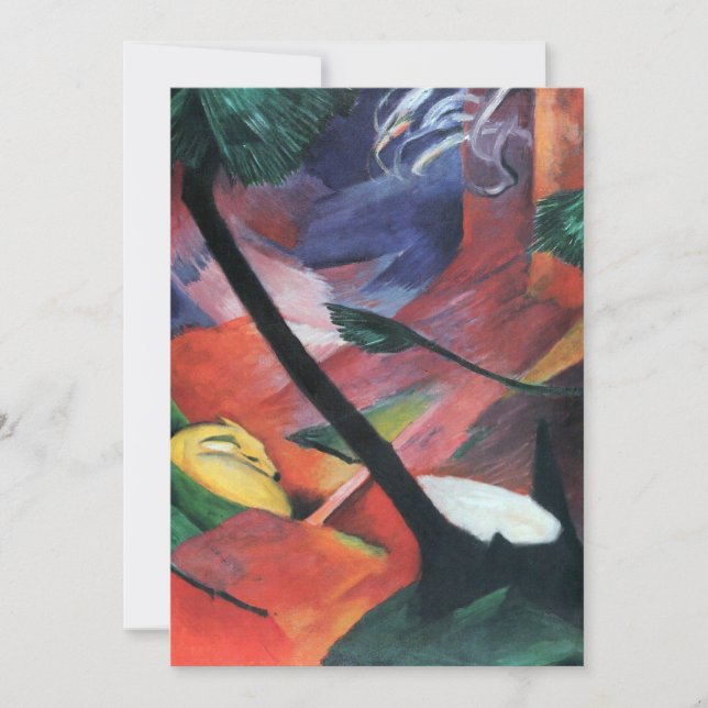 Deer in the Forest II par Franz Marc; Reh im Walde (Devant)