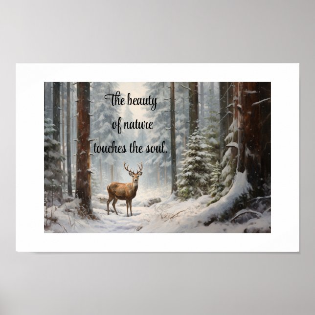 Deer In Woods Print, Value Poster (Matte) (Devant)
