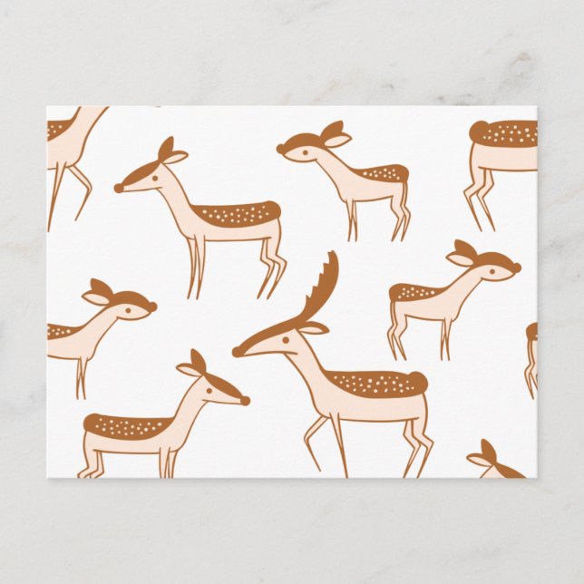 Deer Motif Design Animal Cute Carte postale (Devant)