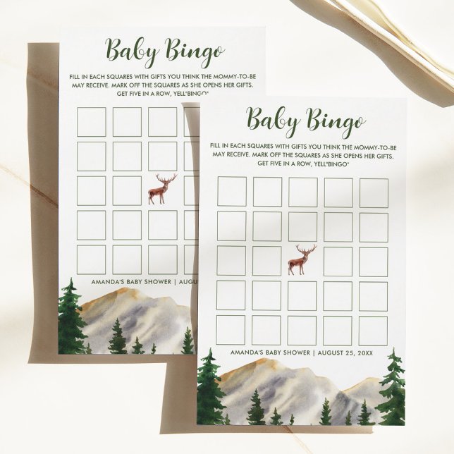 Deer Mountaions Baby Bingo Baby shower (Créateur téléchargé)