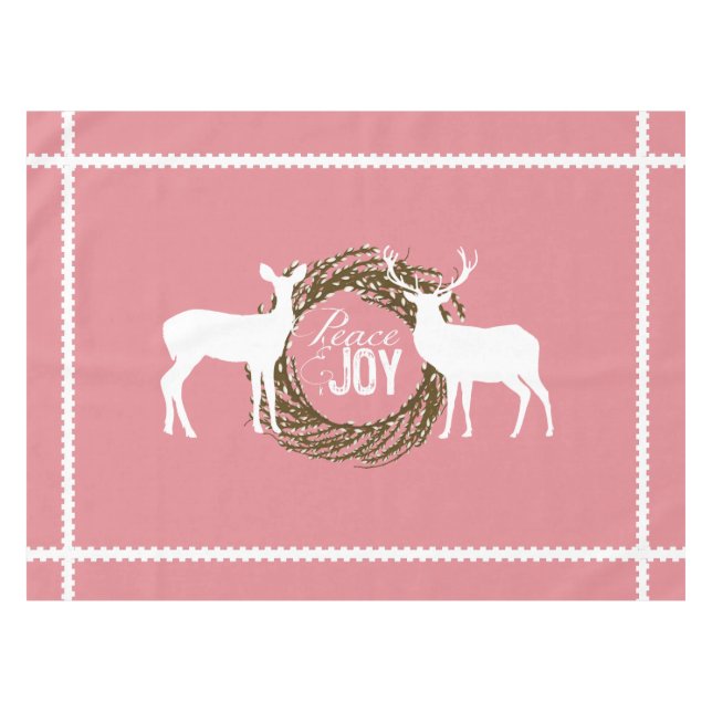 Deer Pink Peace Joie Wreath Nappe (Devant (Horizontal))