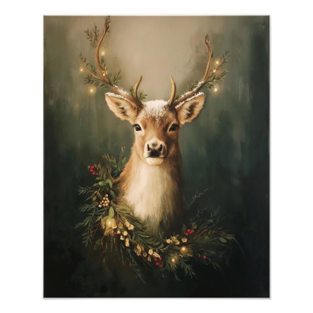 Deer Tartan Christmas Poster (Devant)