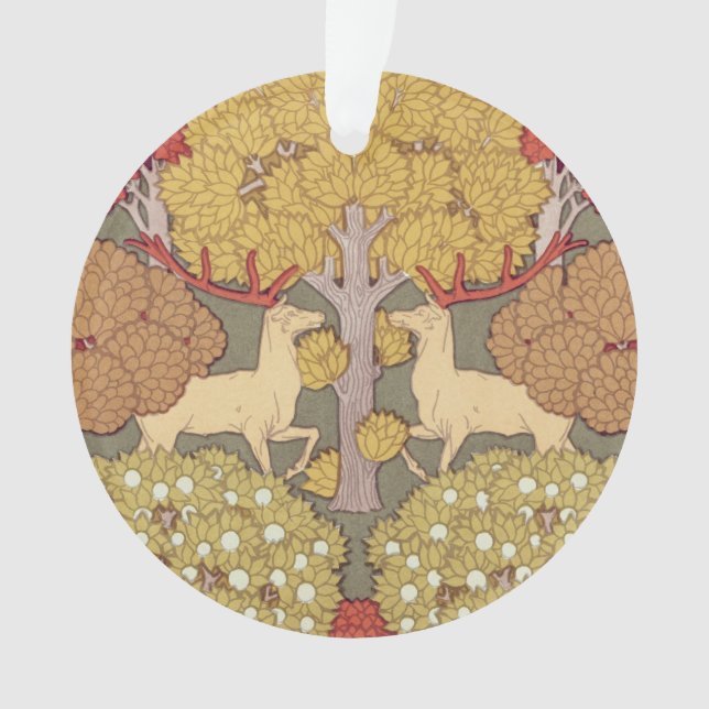 Deer &Tree Squirrel Bird Rowan Berries Art Nouveau (devant)