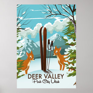 Deer Valley Park City Utah ski Travel poster