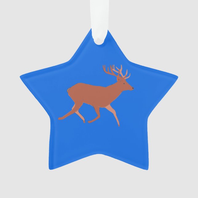 Deer Walking Festive Blue Arrière - plan Star (devant)