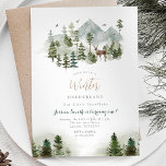 Deer Winter Onederland 1ère invitation anniversair<br><div class="desc">Forest Mountain Winter Onederland 1ère invitation anniversaire</div>