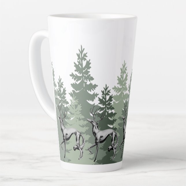 Deer Zoi Forêt Tall Latte Mug (Angle gauche)