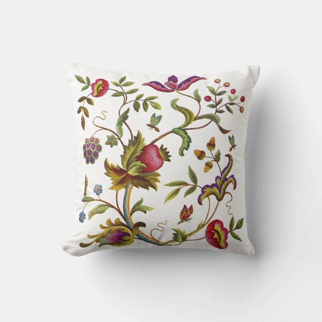 Deerwod Faux Jacobean Coussin brodé (Recto)