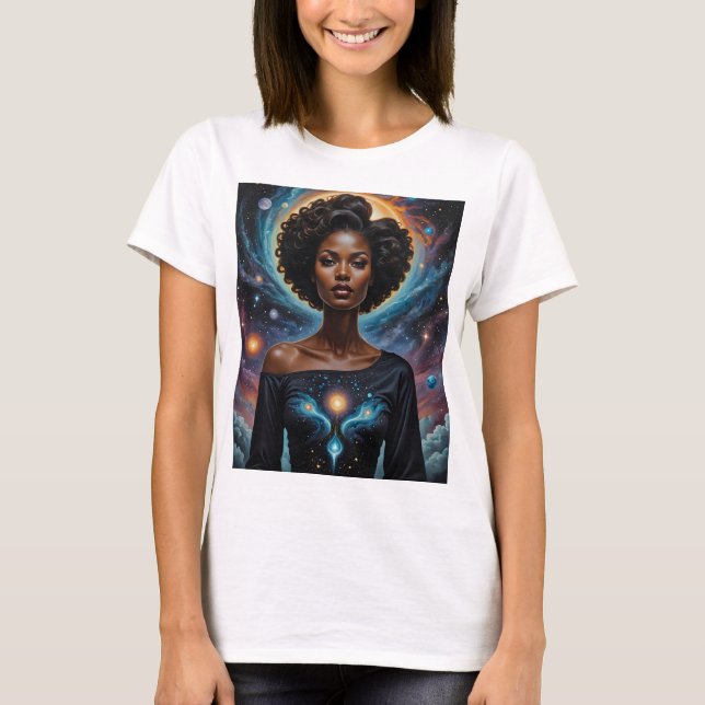 Déesse céleste Énergie cosmique T-shirt Galaxie Ar (Devant)