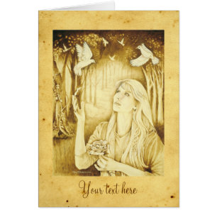 Déesse celtique d'Etain avec le parchemin et le