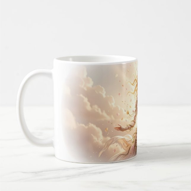 Déesse de la lumière éclose dans un mug Cloudsong (Gauche)