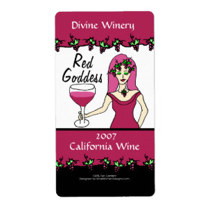 Déesse du vin Déesse rouge Custom Faux Étiquettes