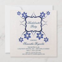 Déesse florale Bachelorette Invitation Fête Bleu f