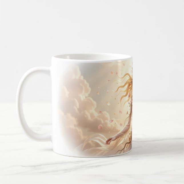 Déesse florale s'épanouissant parmi les nuages Mug (Gauche)
