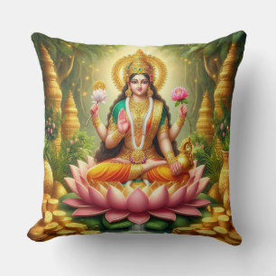 Déesse hindoue Lakshmi / Laxmi Coussin avec design