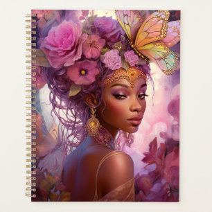 Déesse noire Art Imaginaire rose violet